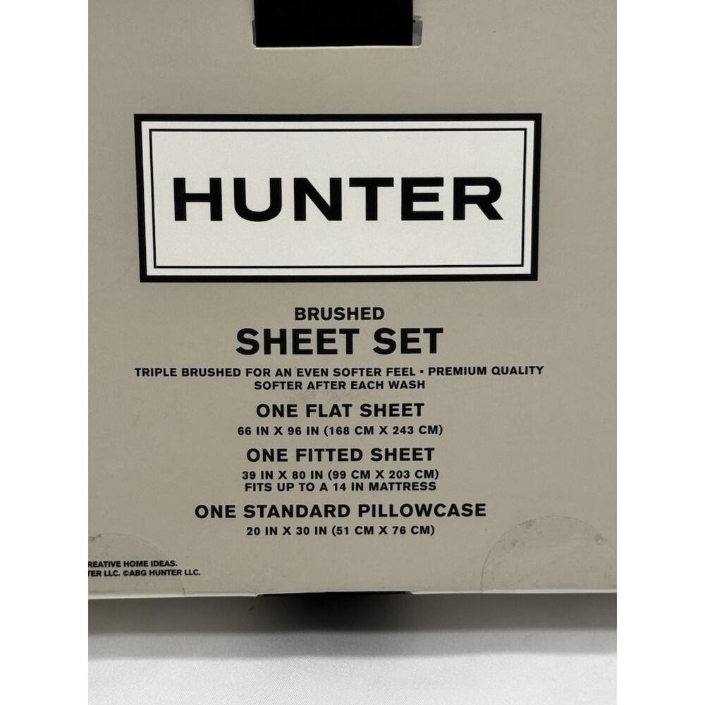Hunter Brushed Sheet Set Twin XL X Long Twin Gray Solid Modern Dorm Bedding - Picture 6 of 6